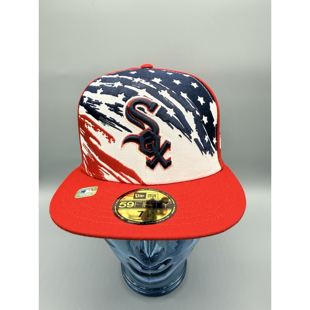 New Era 59Fifty Chicago White Sox 4th Of July Red/Blue Fitted Hat Size 7 1/4 NEW
